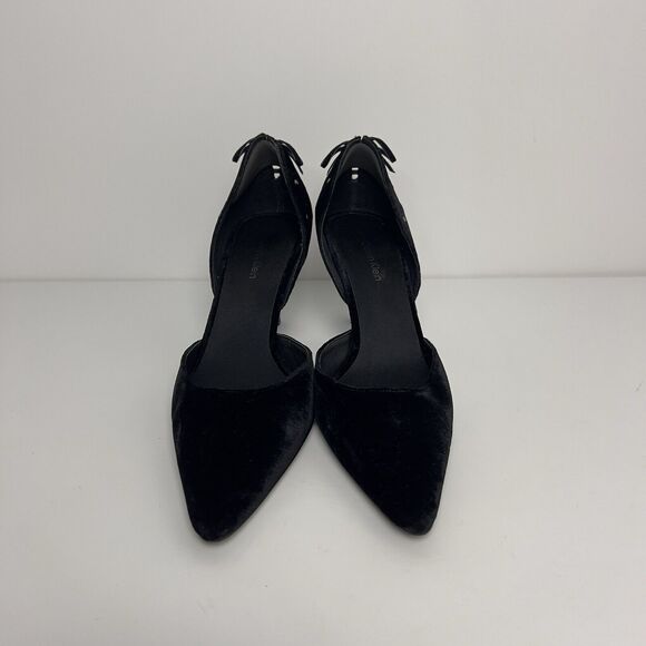Calvin Klein Black Velvet Hermione Pointed Toe Heels BLACK WOMEN Size 9 - Picture 2 of 8